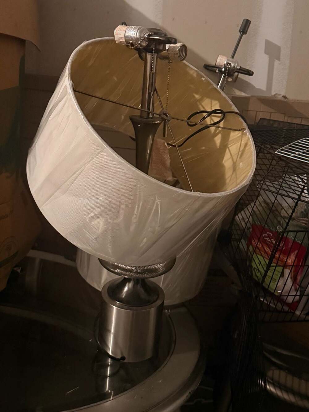 Lumisource Brushed Nickel Table Lamp with Drum Shade